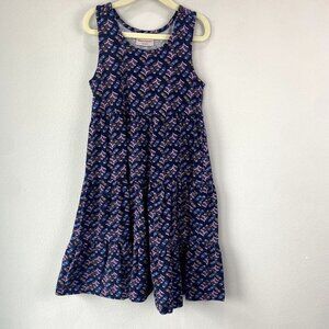 Hanna Andersson Twirly Printed Dress Navy Print 6-7